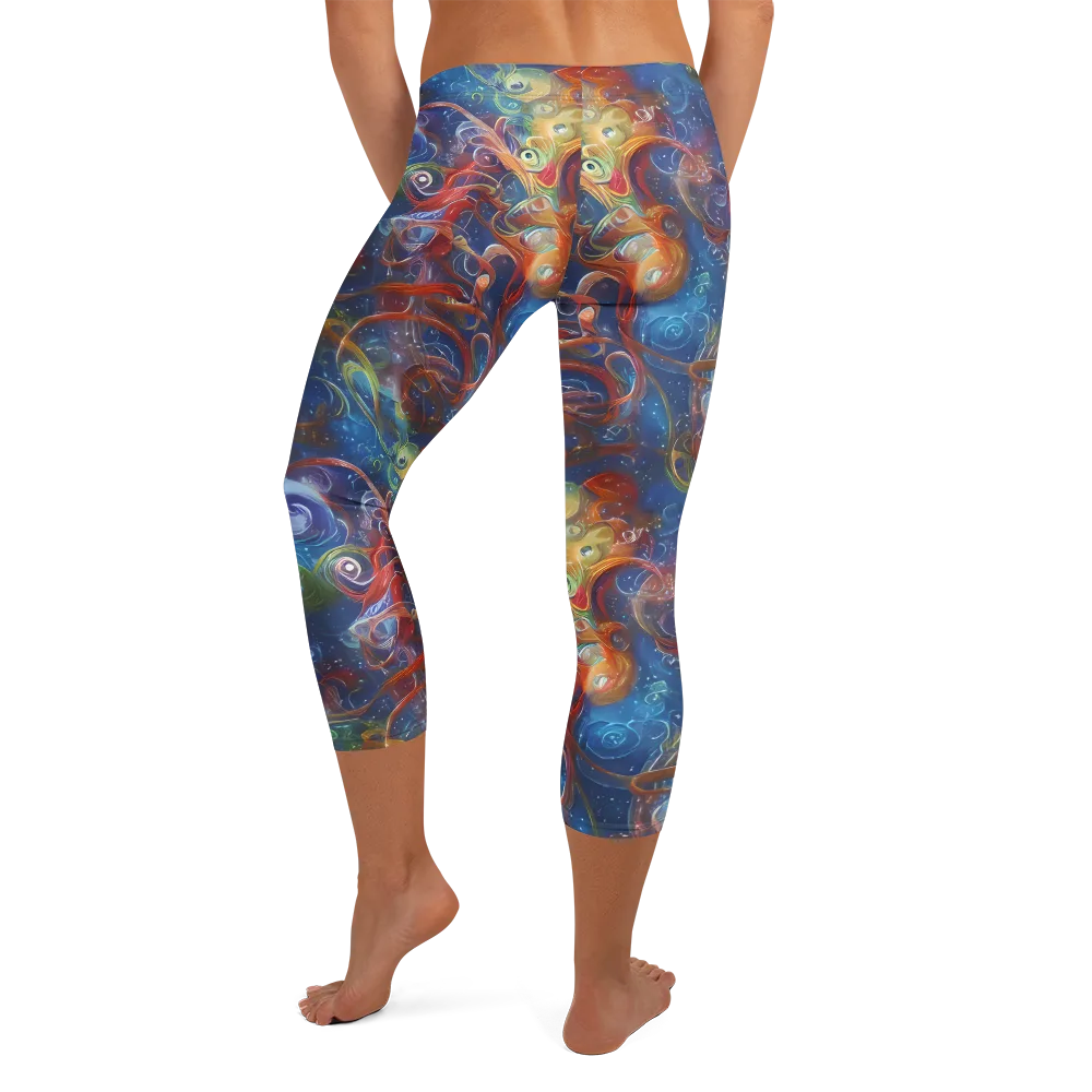 Galactic Whirlpool on Capri Leggings — Back