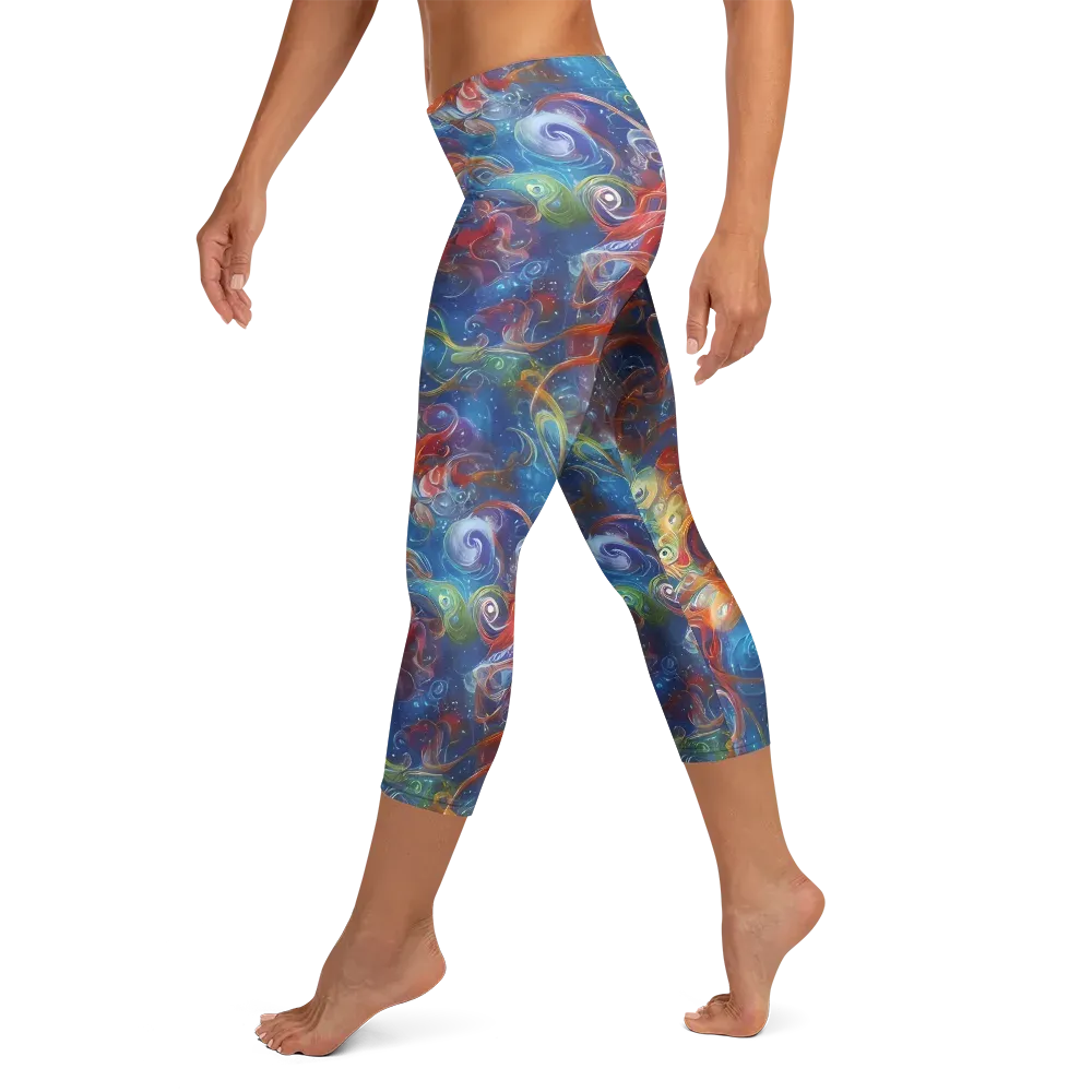 Galactic Whirlpool on Capri Leggings — Left