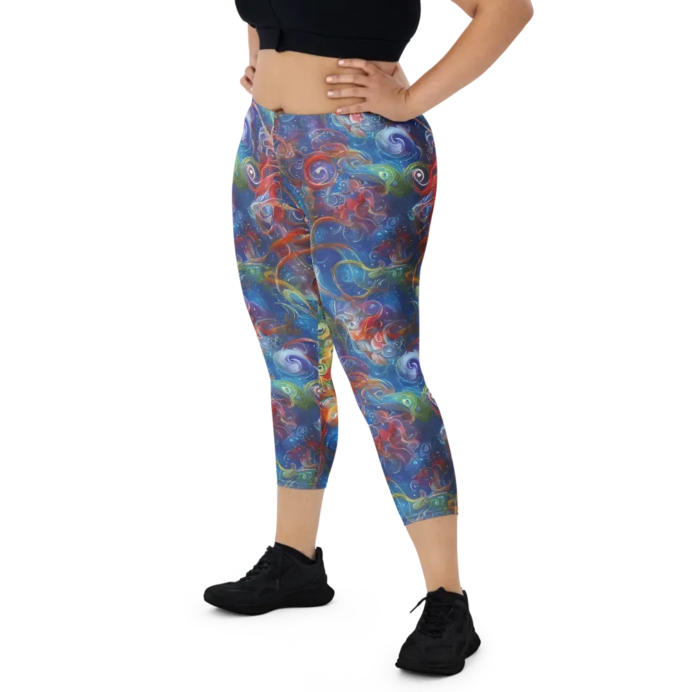 Galactic Whirlpool on Capri Leggings — Front