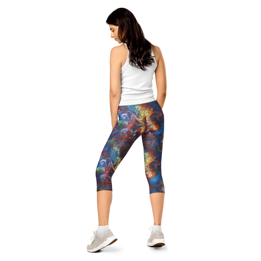 Galactic Whirlpool on Capri Leggings — Back