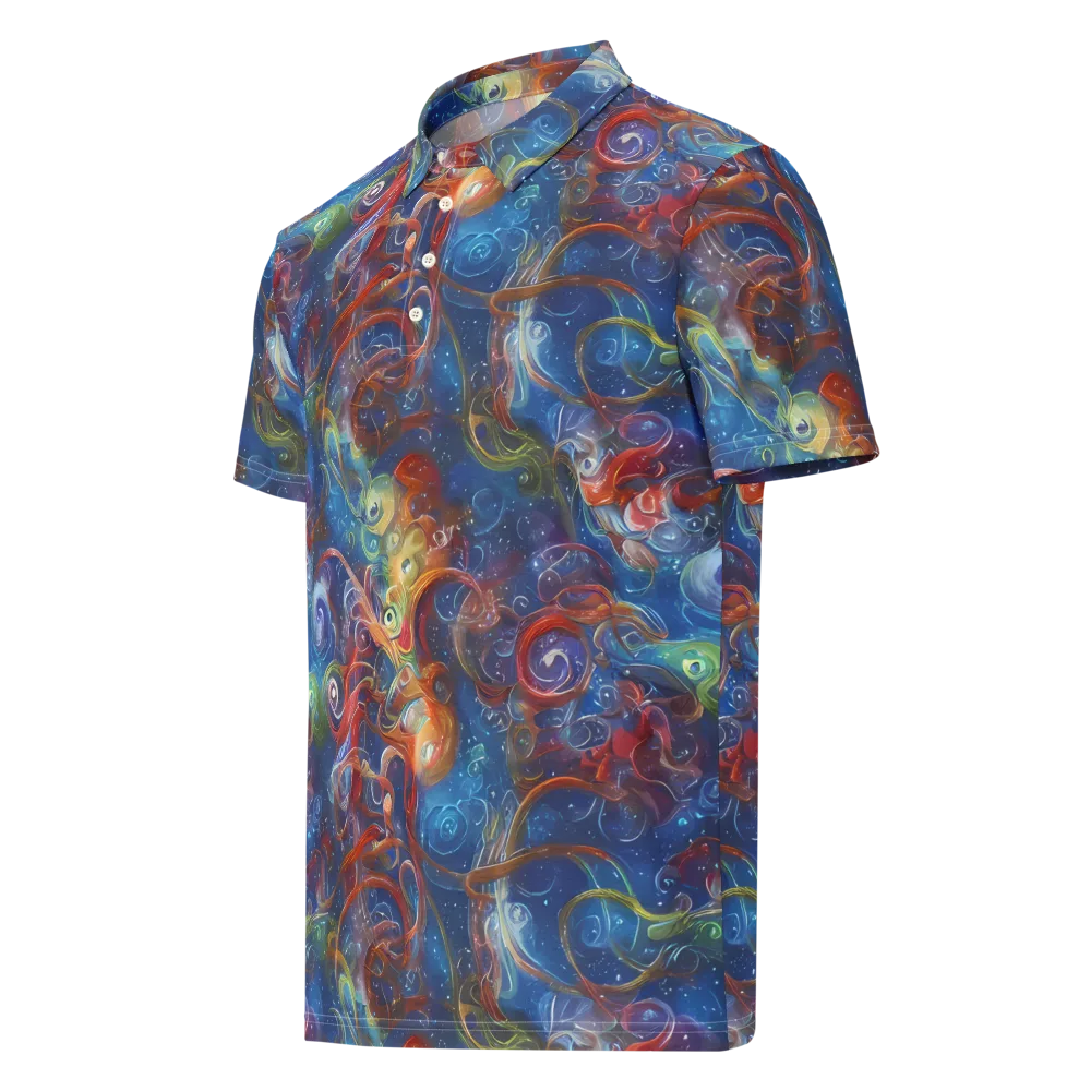 Galactic Whirlpool on Men's Slim Fit Polo Shirt — Left Front