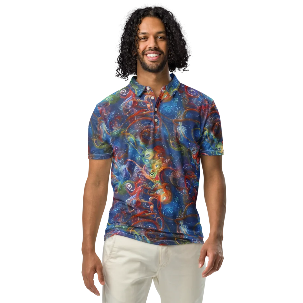 Galactic Whirlpool on Men's Slim Fit Polo Shirt — Front