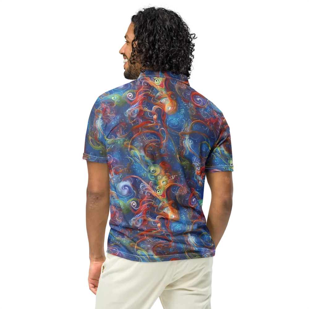 Galactic Whirlpool on Men's Slim Fit Polo Shirt — Back