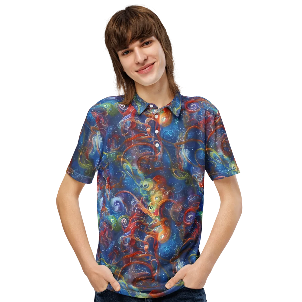 Galactic Whirlpool on Men's Slim Fit Polo Shirt — Front