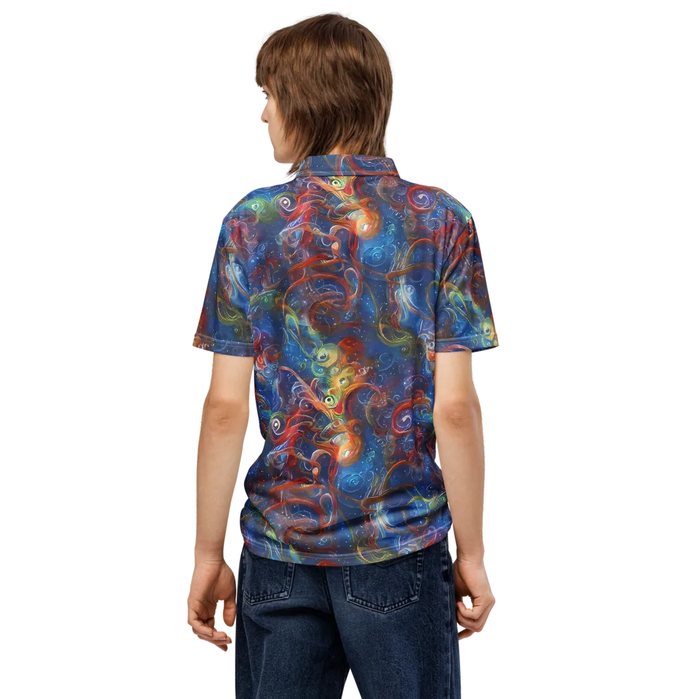 Galactic Whirlpool on Men's Slim Fit Polo Shirt — Back