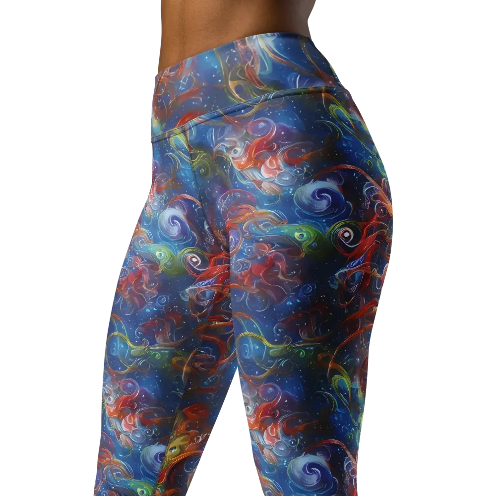 Galactic Whirlpool on Yoga Leggings — Left Front