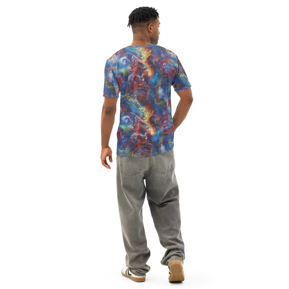 Galactic Whirlpool on Men's Cotton Crew Neck T-Shirt — Back