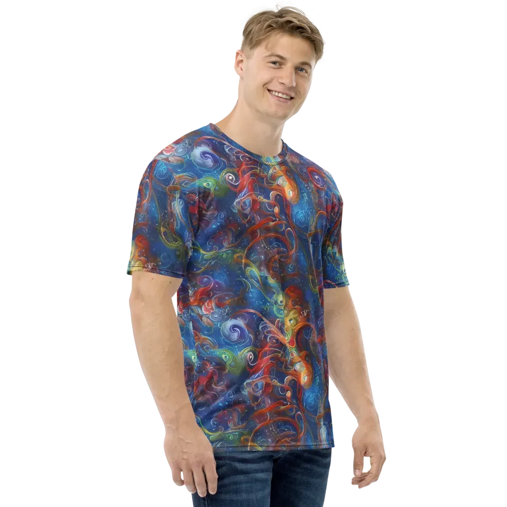 Galactic Whirlpool on Men's Crew Neck T-Shirt — Right