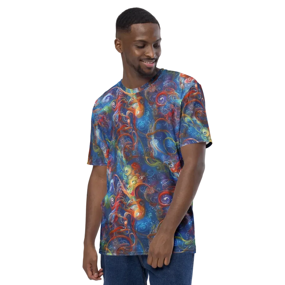 Galactic Whirlpool on Men's Crew Neck T-Shirt — Left