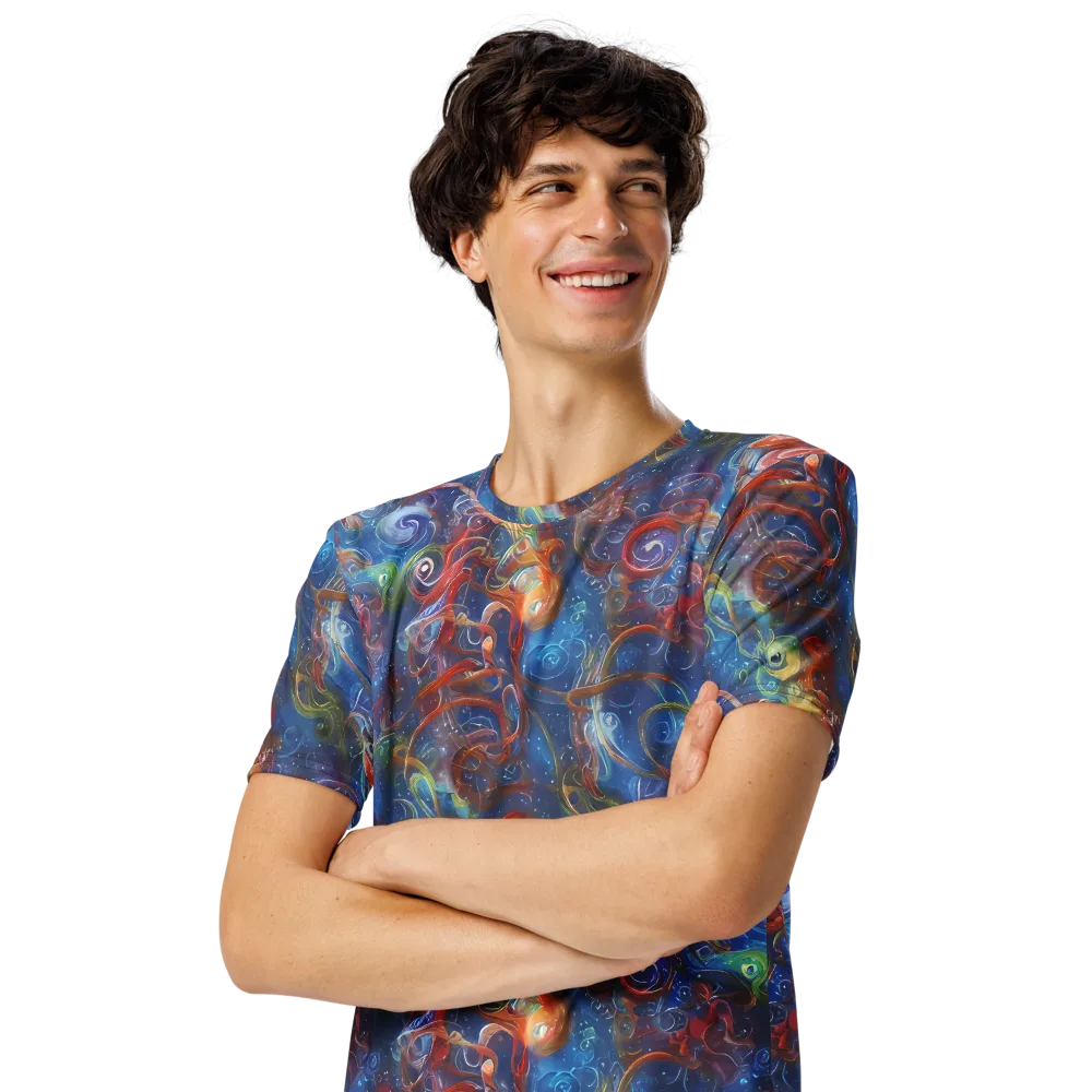 Galactic Whirlpool on Men's Crew Neck T-Shirt — Left Front