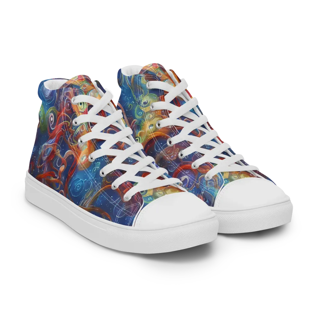 Galactic Whirlpool on Men's High Top Canvas Shoes — Right Front