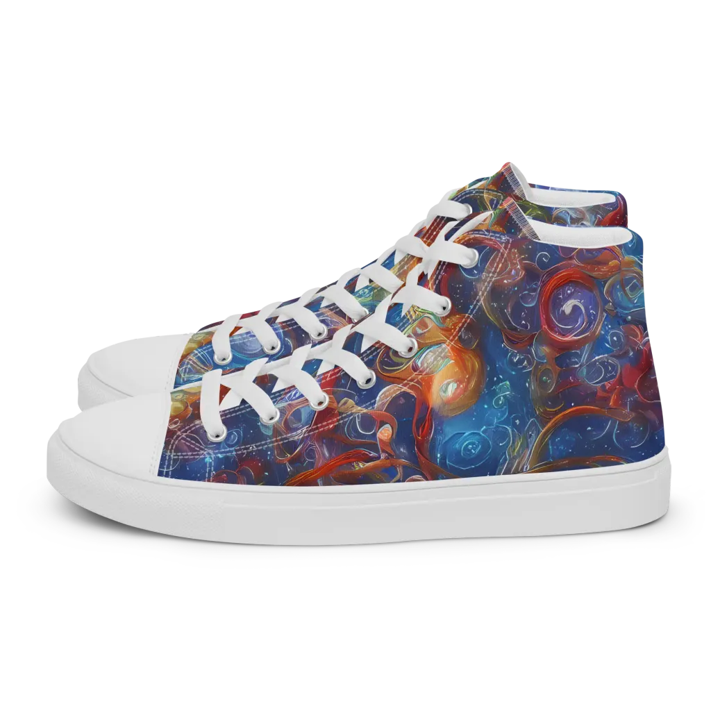 Galactic Whirlpool on Men's High Top Canvas Shoes — Left