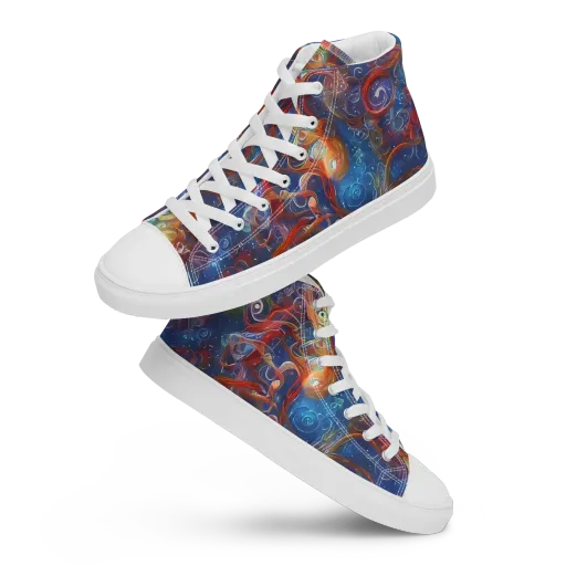 Galactic Whirlpool on a Men's High Top Canvas Shoes