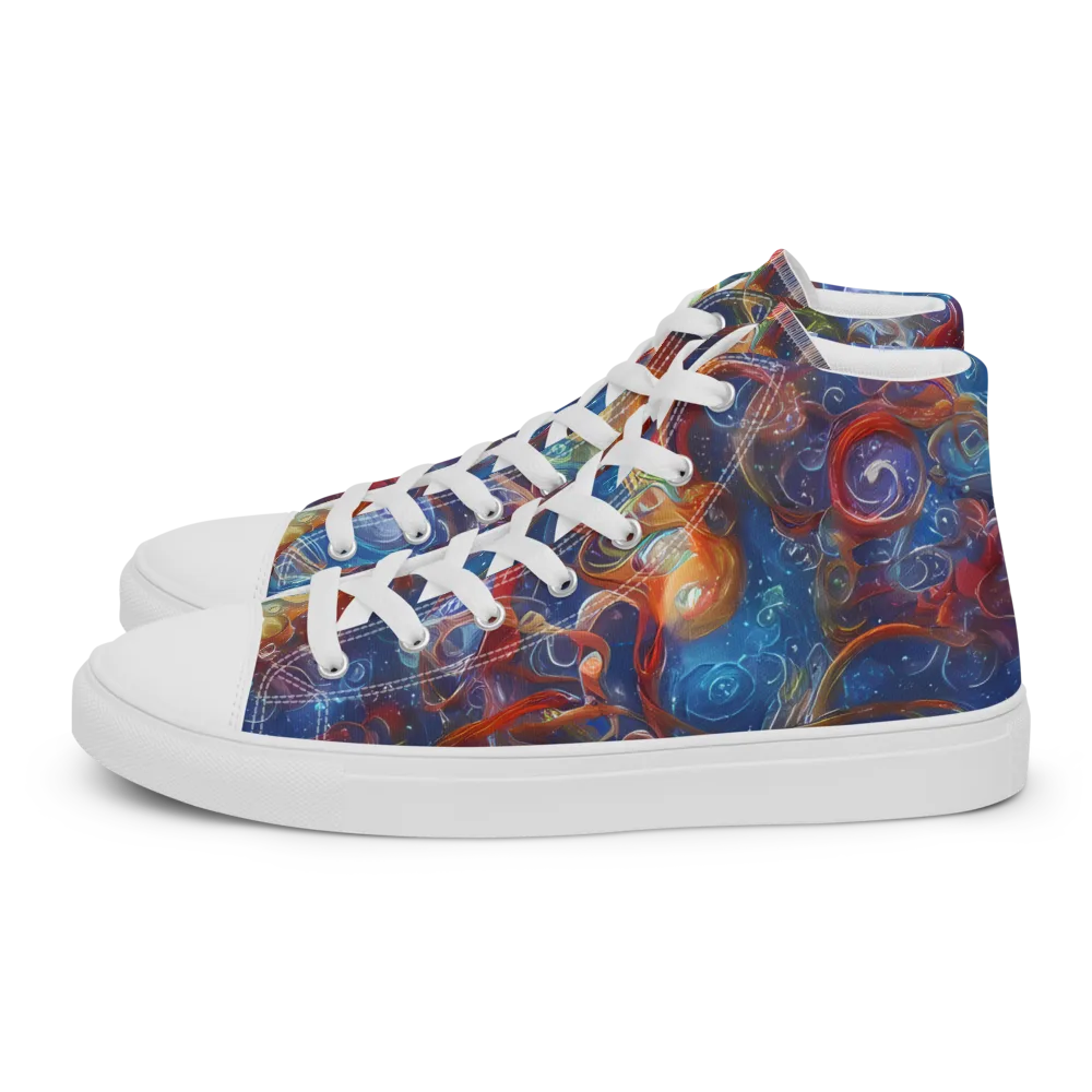 Galactic Whirlpool on Women's High Top Canvas Shoes — Left