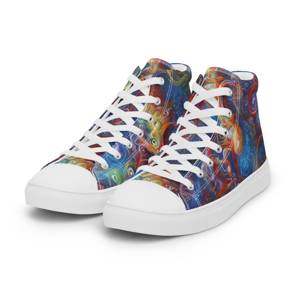 Galactic Whirlpool on Women's High Top Canvas Shoes — Left Front