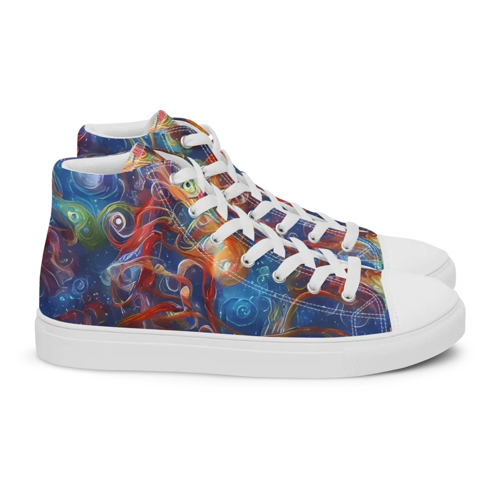 Galactic Whirlpool on Women's High Top Canvas Shoes — Right