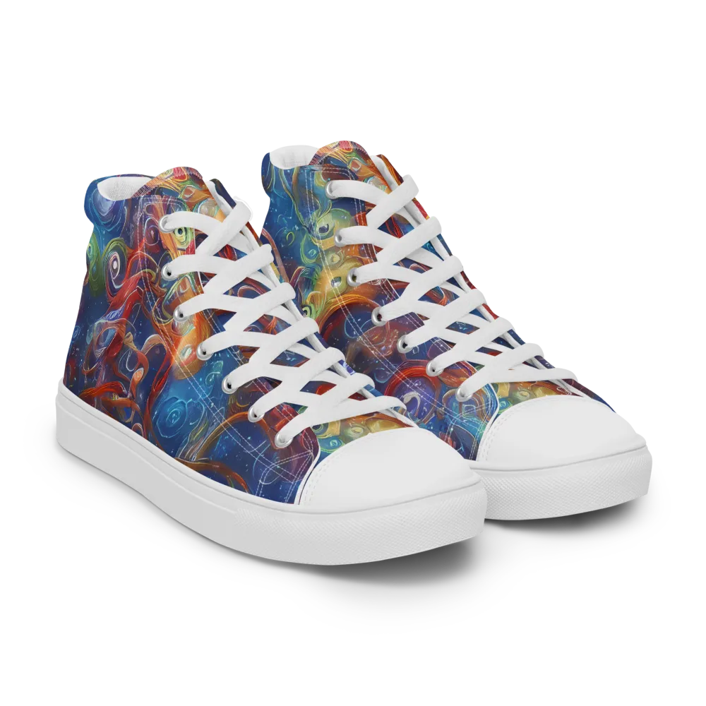 Galactic Whirlpool on Women's High Top Canvas Shoes — Right Front