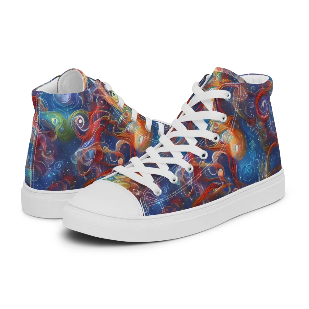 Galactic Whirlpool on Women's High Top Canvas Shoes — Left