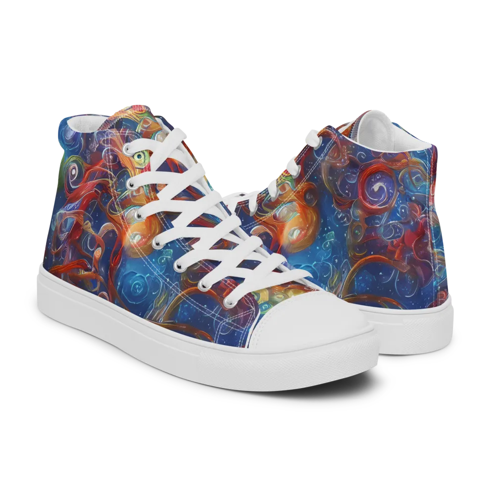 Galactic Whirlpool on Women's High Top Canvas Shoes — Right