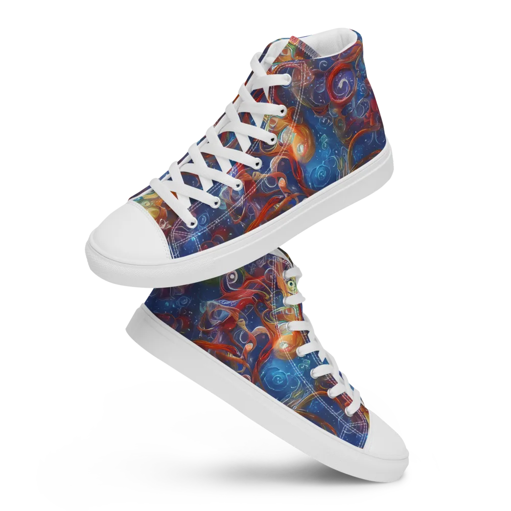 Galactic Whirlpool on Women's High Top Canvas Shoes — Front