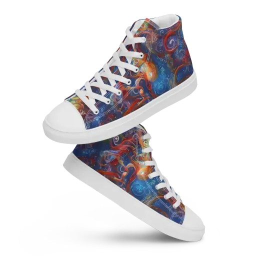 Galactic Whirlpool on a Women's High Top Canvas Shoes