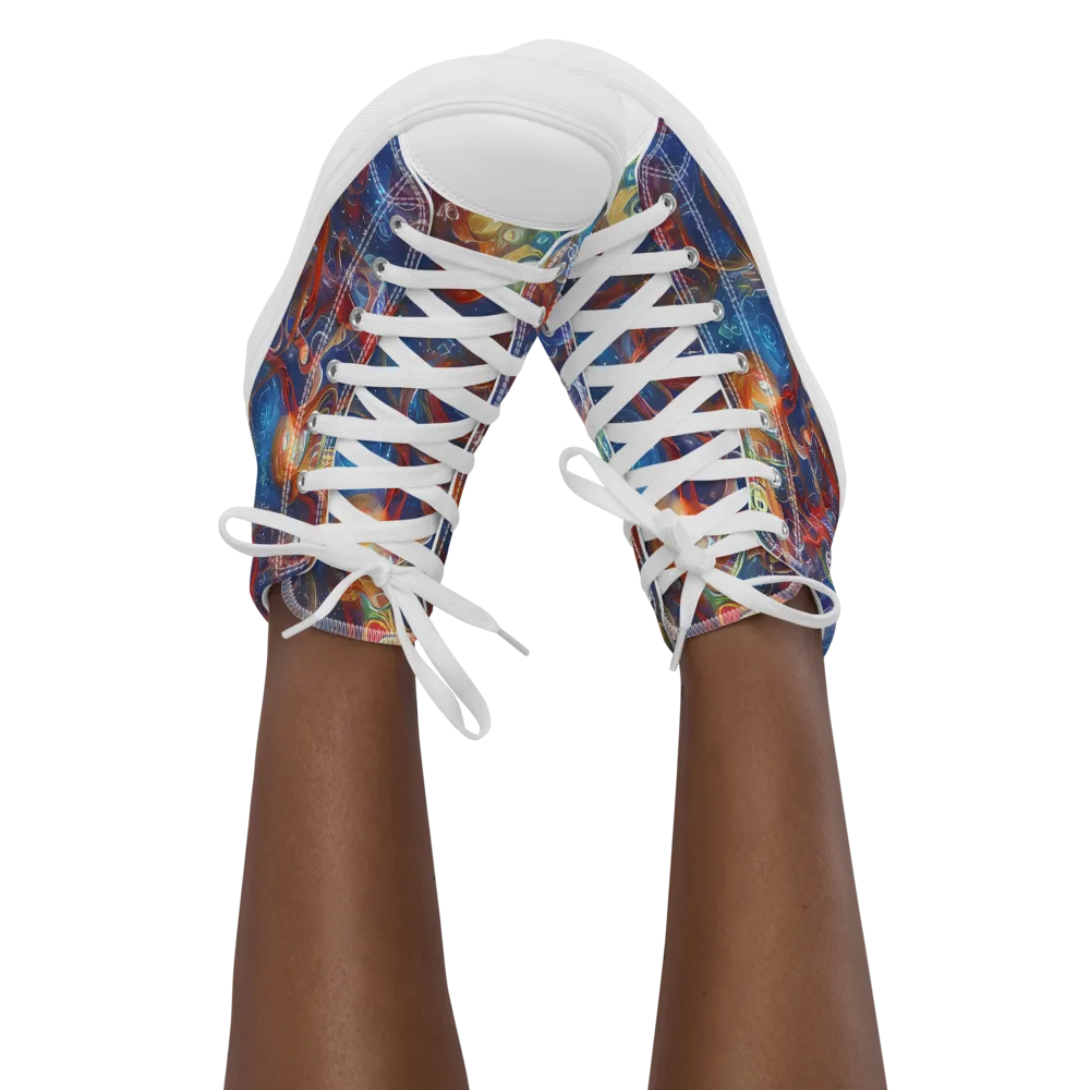 Galactic Whirlpool on Women's High Top Canvas Shoes — Front