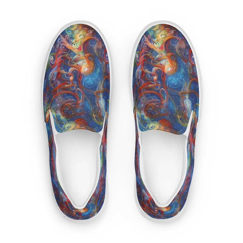 Galactic Whirlpool on Men's Slip-On Canvas Shoes — Front