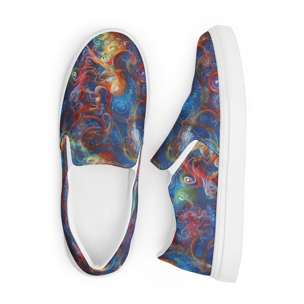 Galactic Whirlpool on Men's Slip-On Canvas Shoes — Front