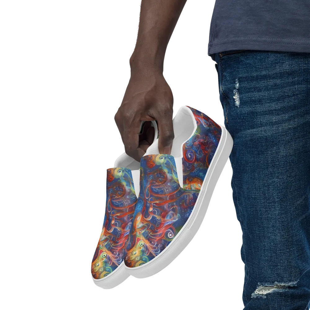 Galactic Whirlpool on Men's Slip-On Canvas Shoes — Left Front