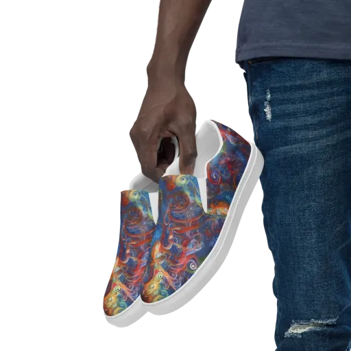Galactic Whirlpool on a Men's Slip-On Canvas Shoes