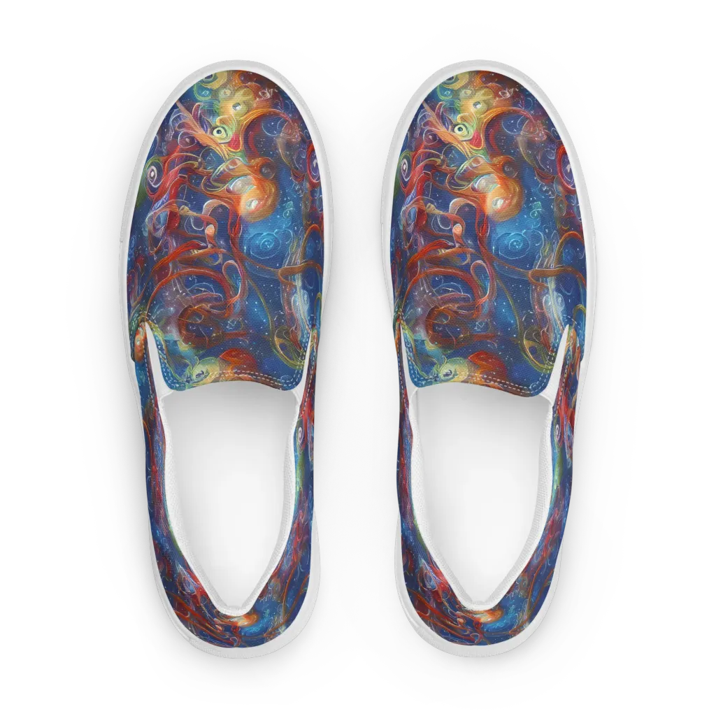 Galactic Whirlpool on Women's Slip-On Canvas Shoes — Front