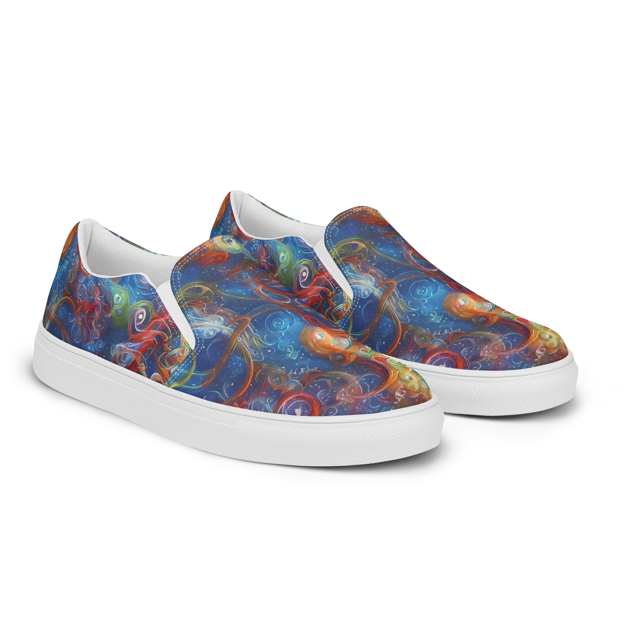 Galactic Whirlpool on Women's Slip-On Canvas Shoes — Right Front