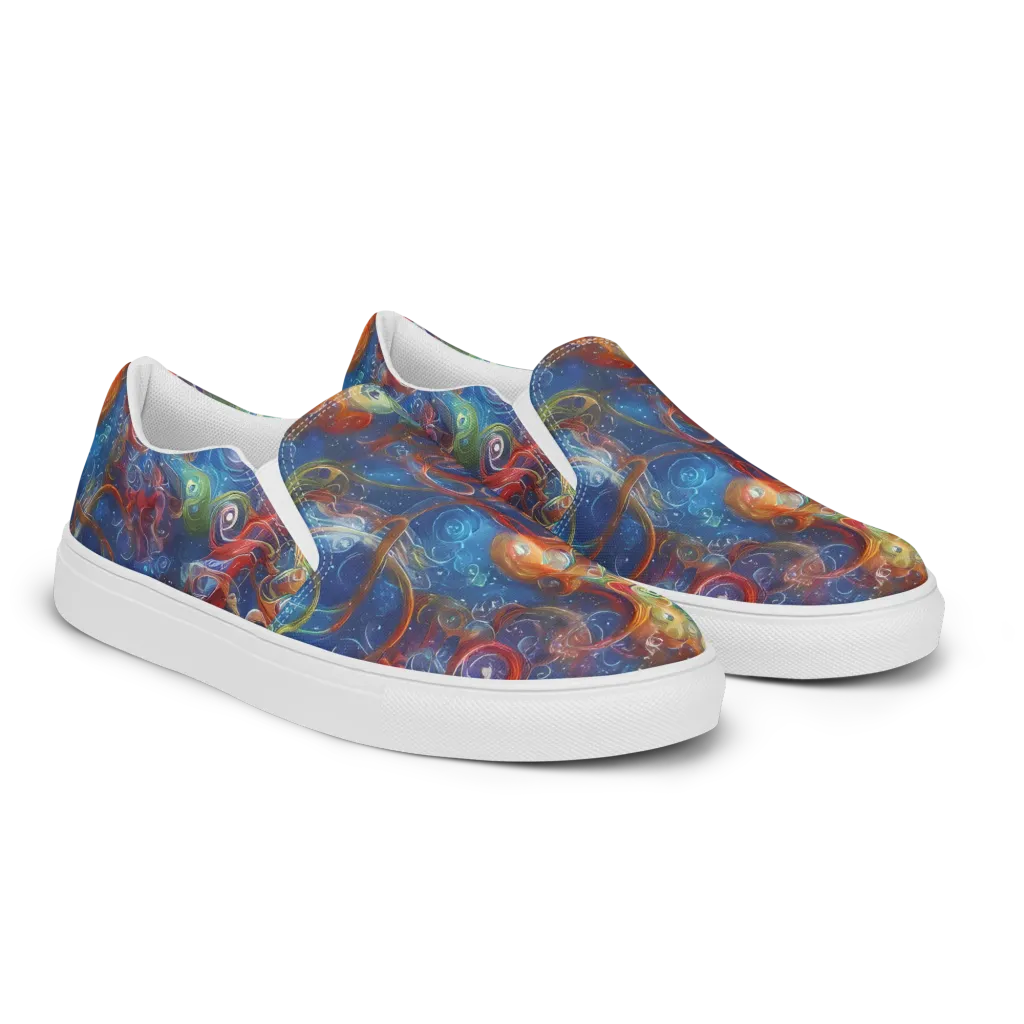 Galactic Whirlpool on Women's Slip-On Canvas Shoes — Right Front