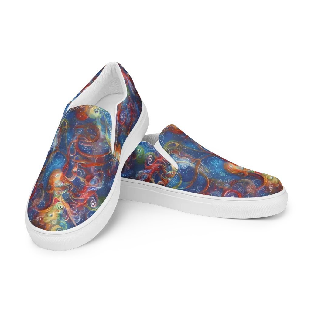 Galactic Whirlpool on Women's Slip-On Canvas Shoes — Left Front