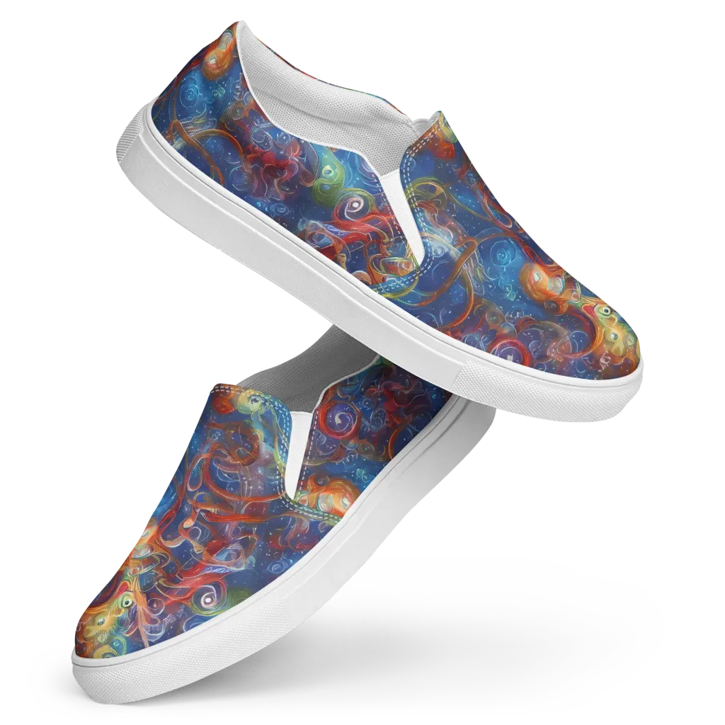 Galactic Whirlpool on Women's Slip-On Canvas Shoes — Front