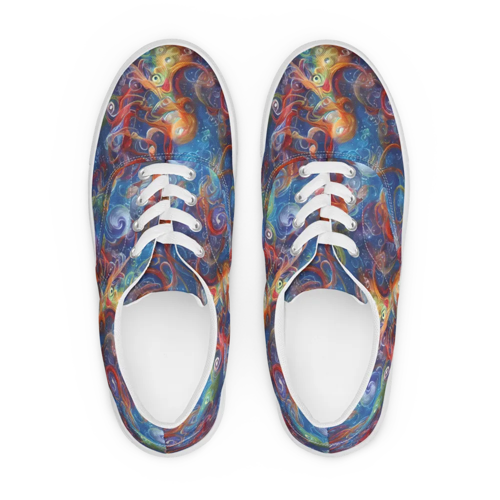 Galactic Whirlpool on Men's Lace-Up Canvas Shoes — Front