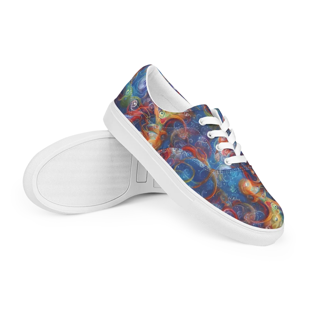 Galactic Whirlpool on Men's Lace-Up Canvas Shoes — Right Front