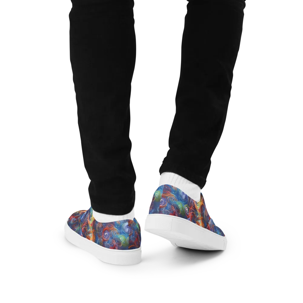 Galactic Whirlpool on Men's Lace-Up Canvas Shoes — Back