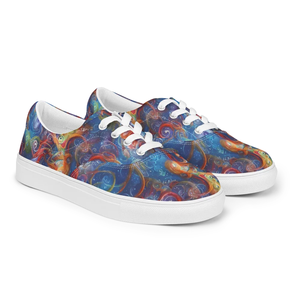 Galactic Whirlpool on Men's Lace-Up Canvas Shoes — Right Front