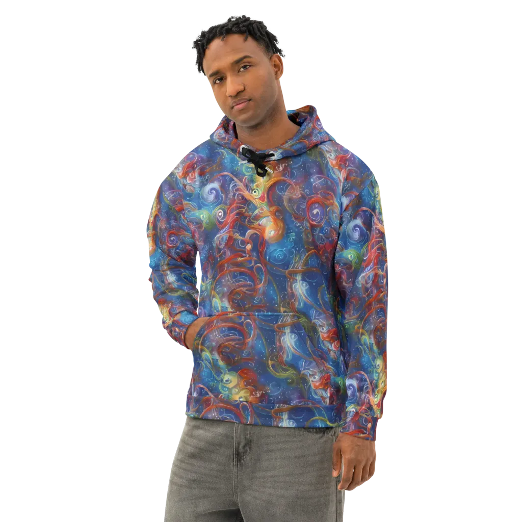 Galactic Whirlpool on Cotton Hoodie — Left Front