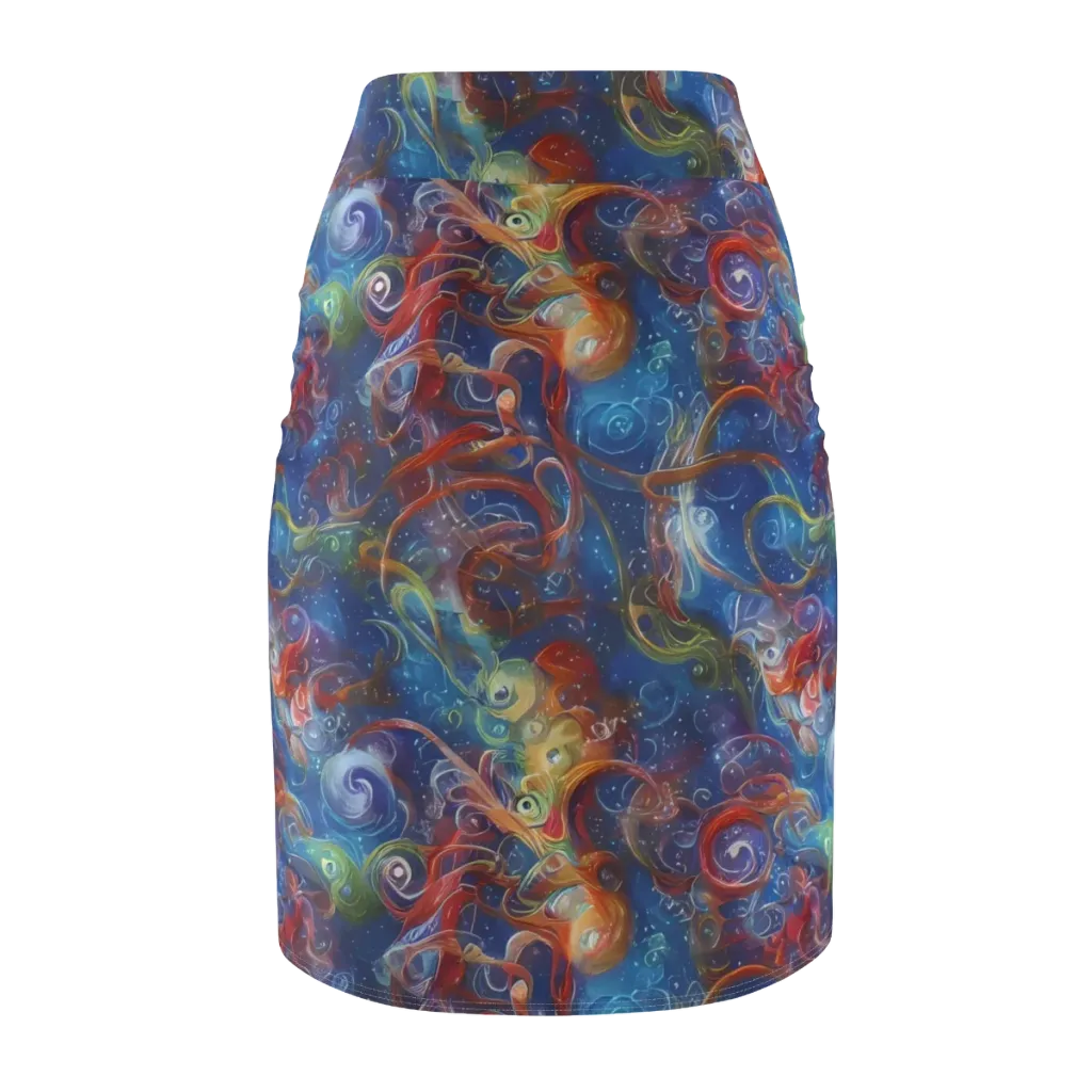 Galactic Whirlpool on Pencil Skirt — Back