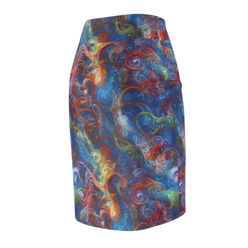 Galactic Whirlpool on Pencil Skirt — Back Side