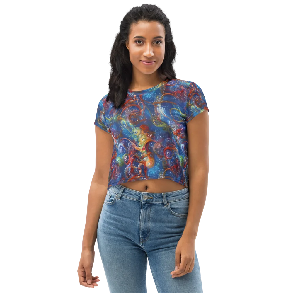 Galactic Whirlpool on Crop Tee — Front