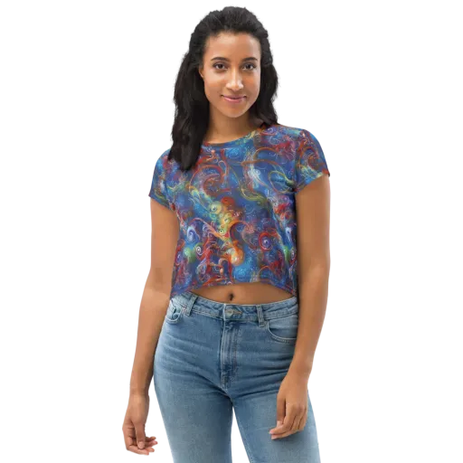 Galactic Whirlpool on a Crop Tee