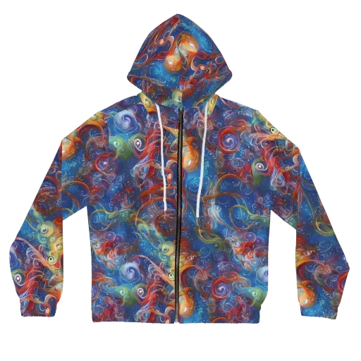 Galactic Whirlpool on a Women's Full-Zip Hoodie