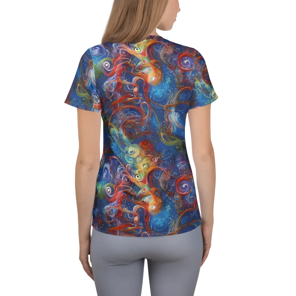Galactic Whirlpool on Women's Athletic T-Shirt — Back