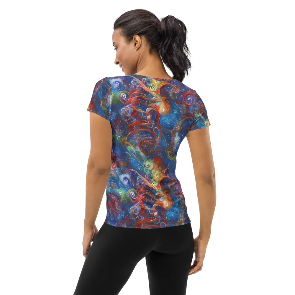 Galactic Whirlpool on Women's Athletic T-Shirt — Back