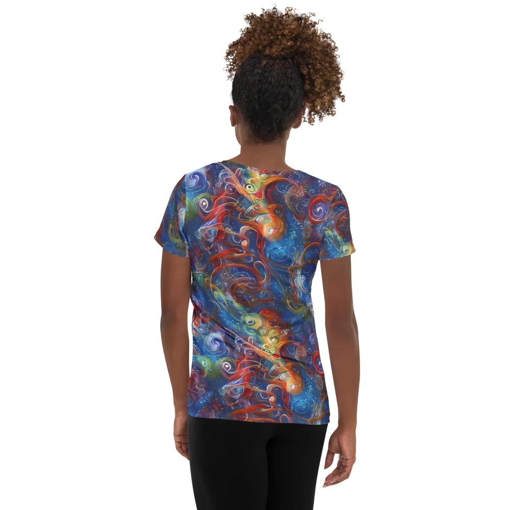 Galactic Whirlpool on Women's Athletic T-Shirt — Back