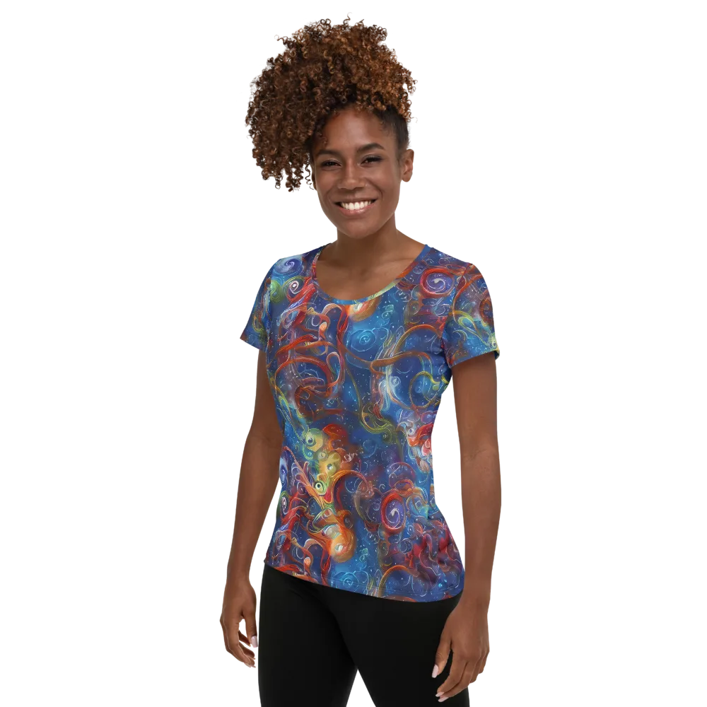 Galactic Whirlpool on Women's Athletic T-Shirt — Left