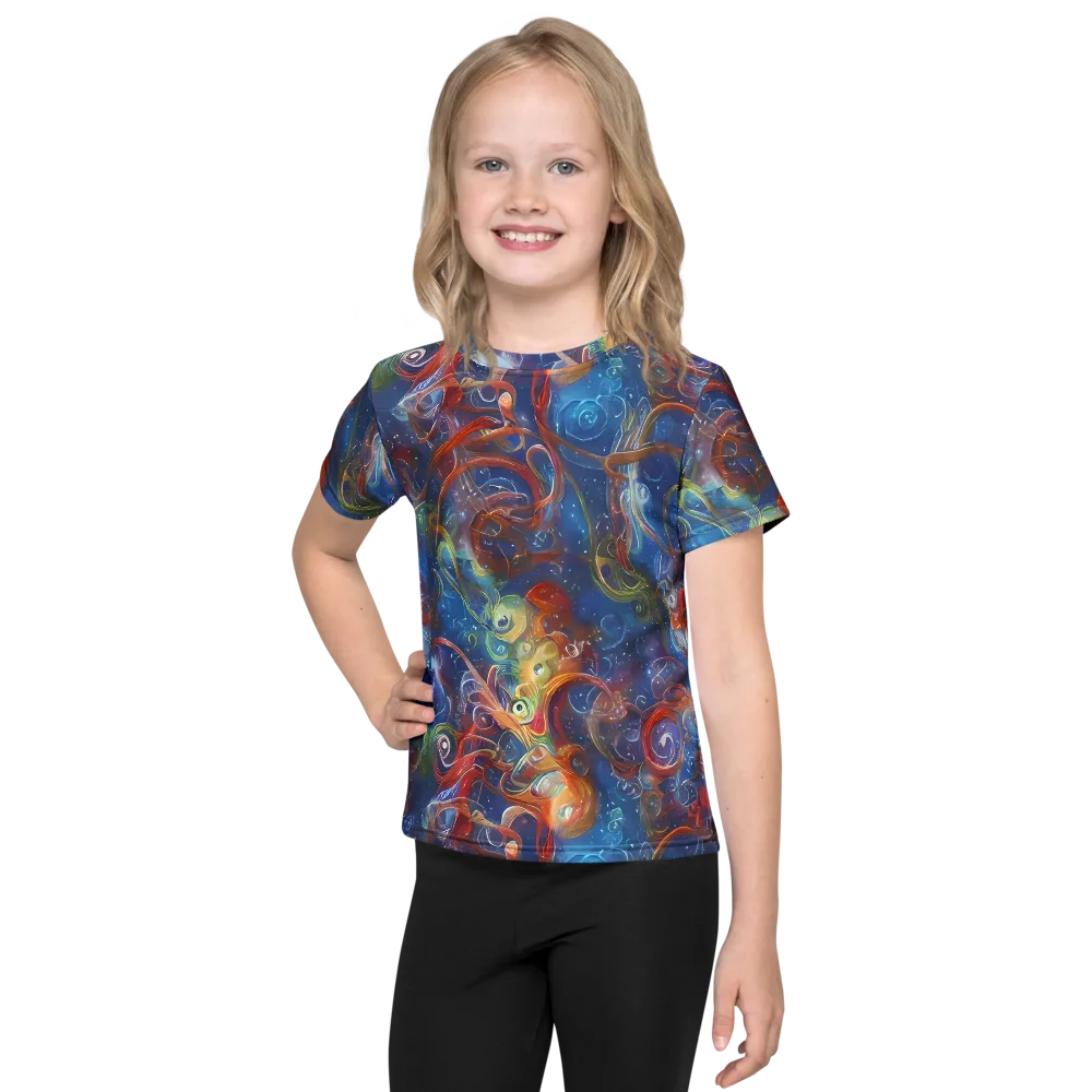 Galactic Whirlpool on Kids Crew Neck T-Shirt — Front
